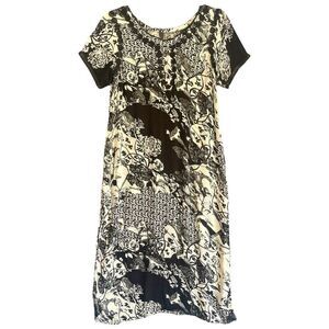 Unbranded Slit Midi Dress Womens Medium Floral Dark Romantic Fairy Whimsigoth